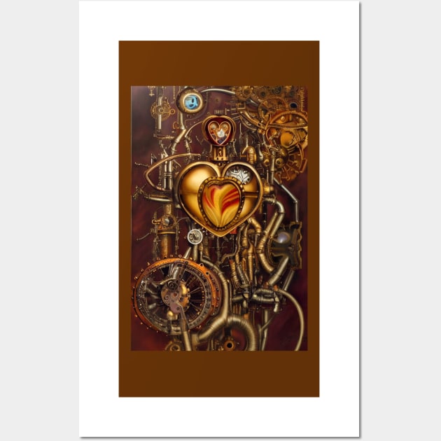 Steampunk mechanical heart Wall Art by Dendros-Studio